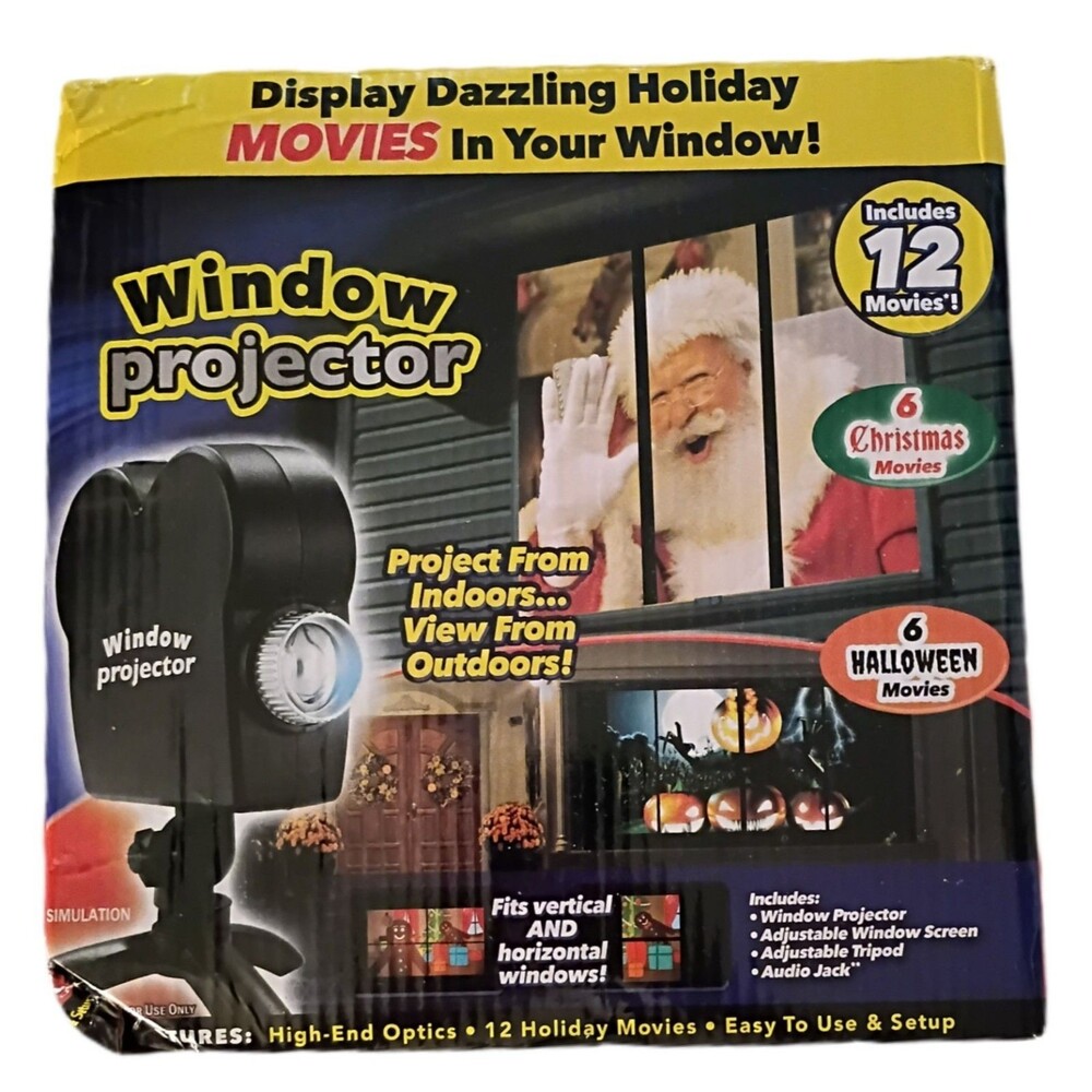 Indoor Window Projector 12 Holiday Movies Halloween Christmas Decor Tested #1